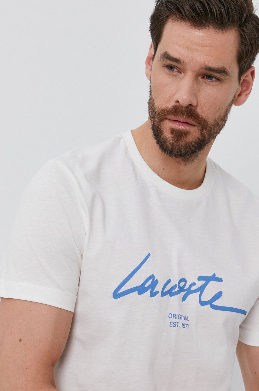 Lacoste t-shirt fehér férfi nyomott mintás - Pepit.hu