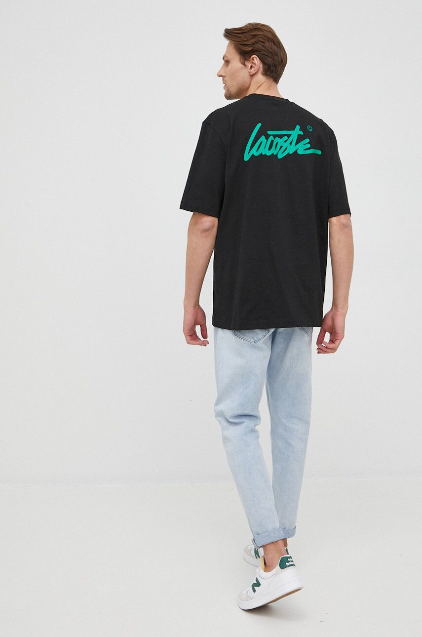 Lacoste t-shirt fekete férfi nyomott mintás - Pepit.hu