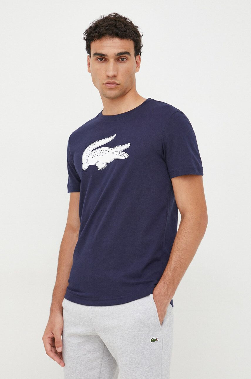 Lacoste t-shirt sötétkék férfi nyomott mintás - Pepit.hu