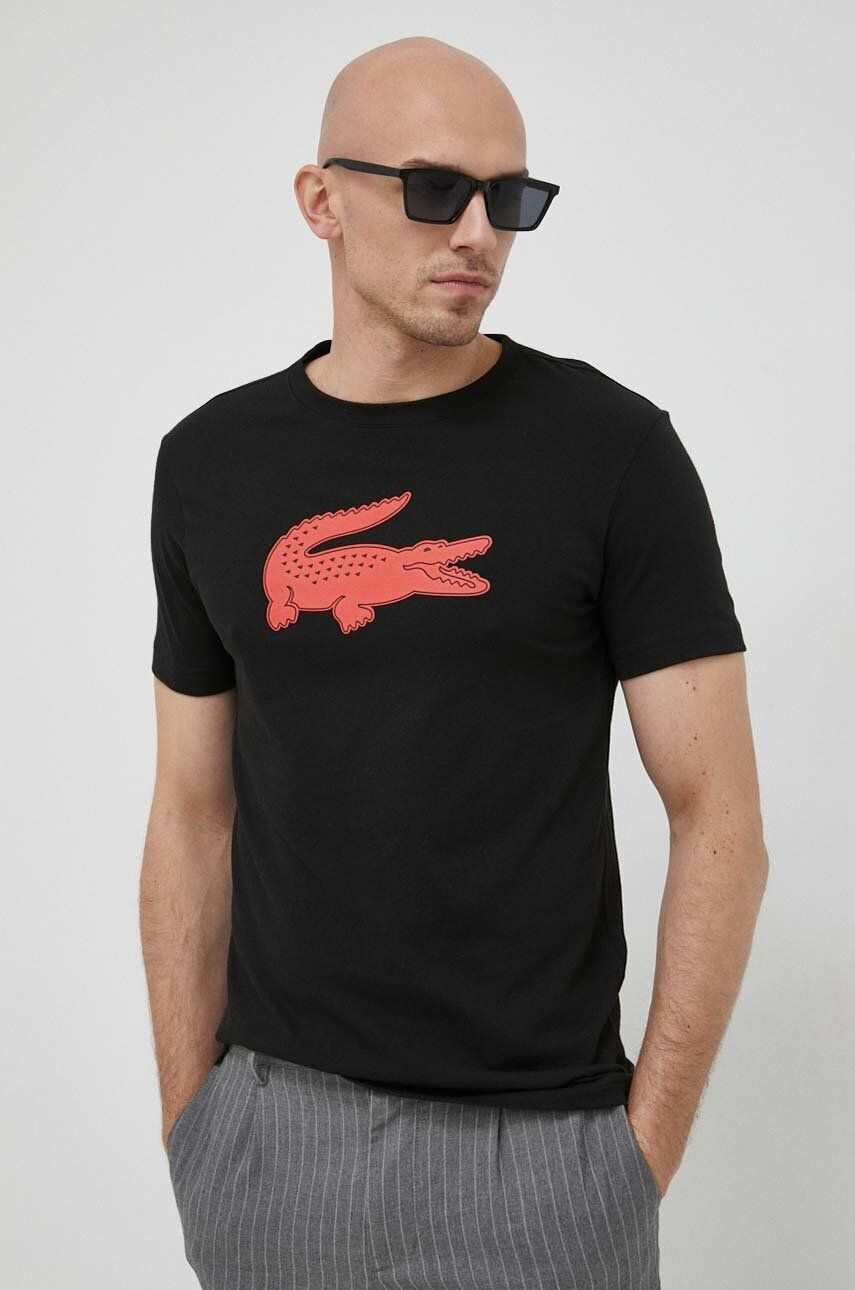 Lacoste t-shirt fekete férfi nyomott mintás - Pepit.hu