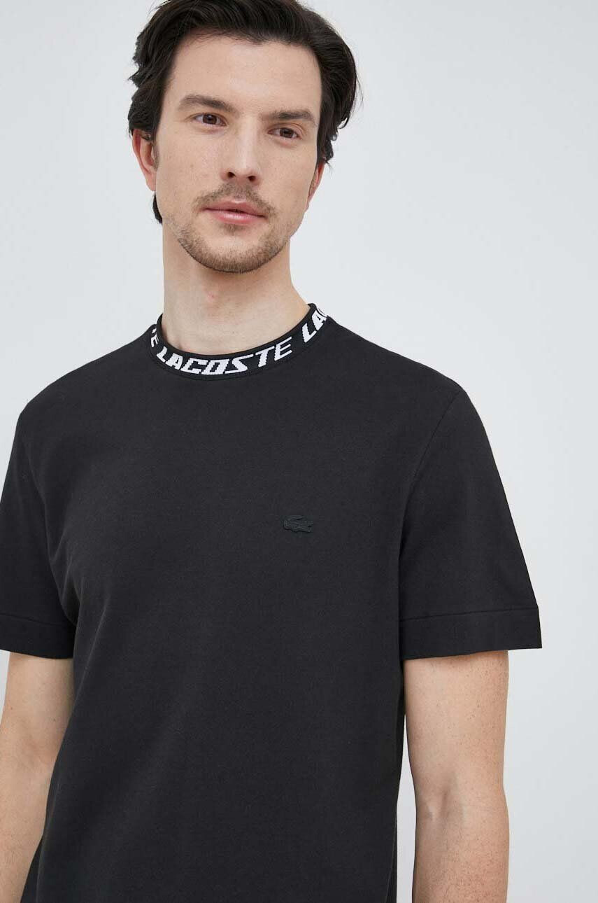 Lacoste t-shirt fekete férfi nyomott mintás - Pepit.hu