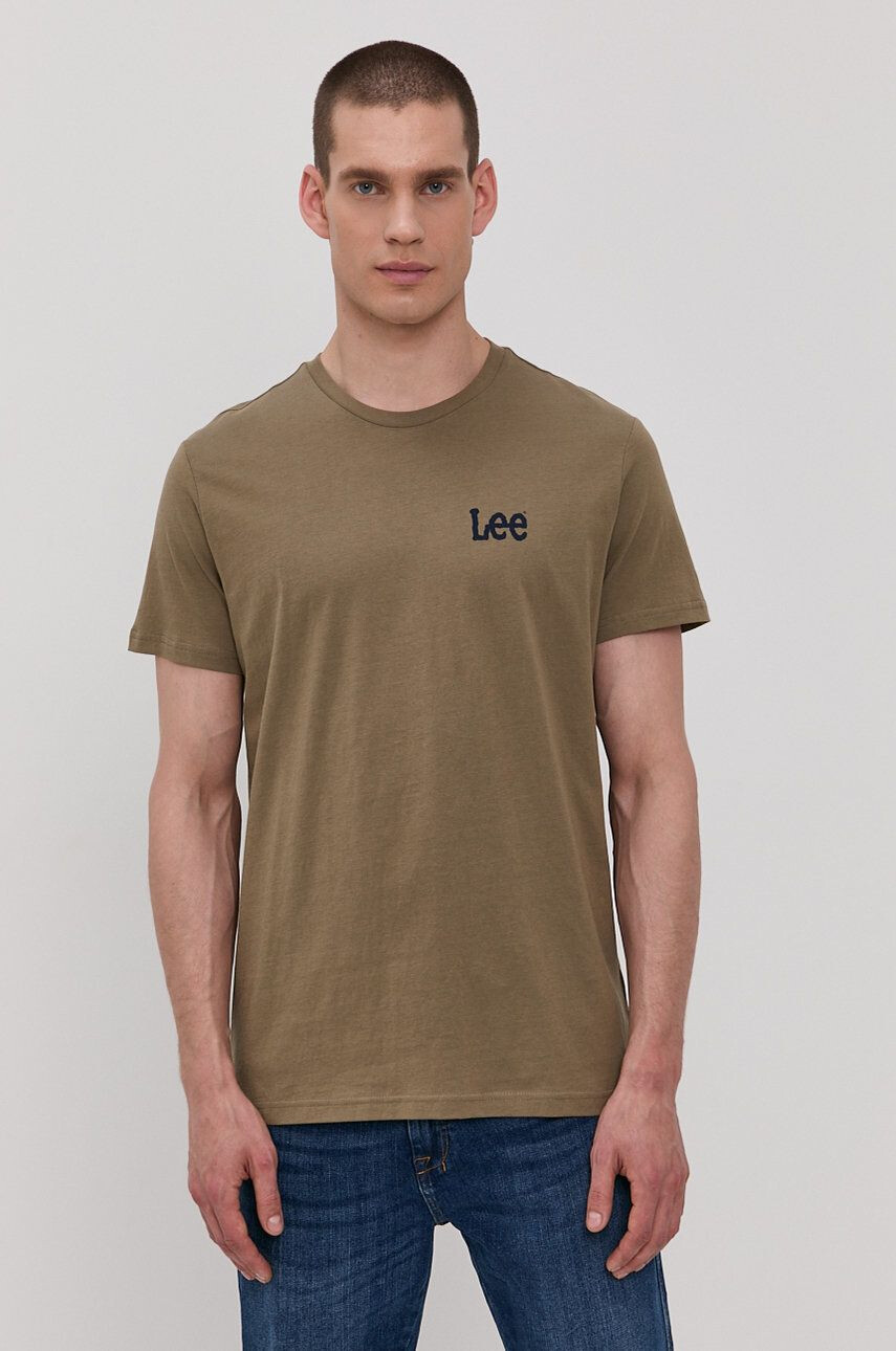 Lee t-shirt (2-pack) zöld férfi sima - Pepit.hu