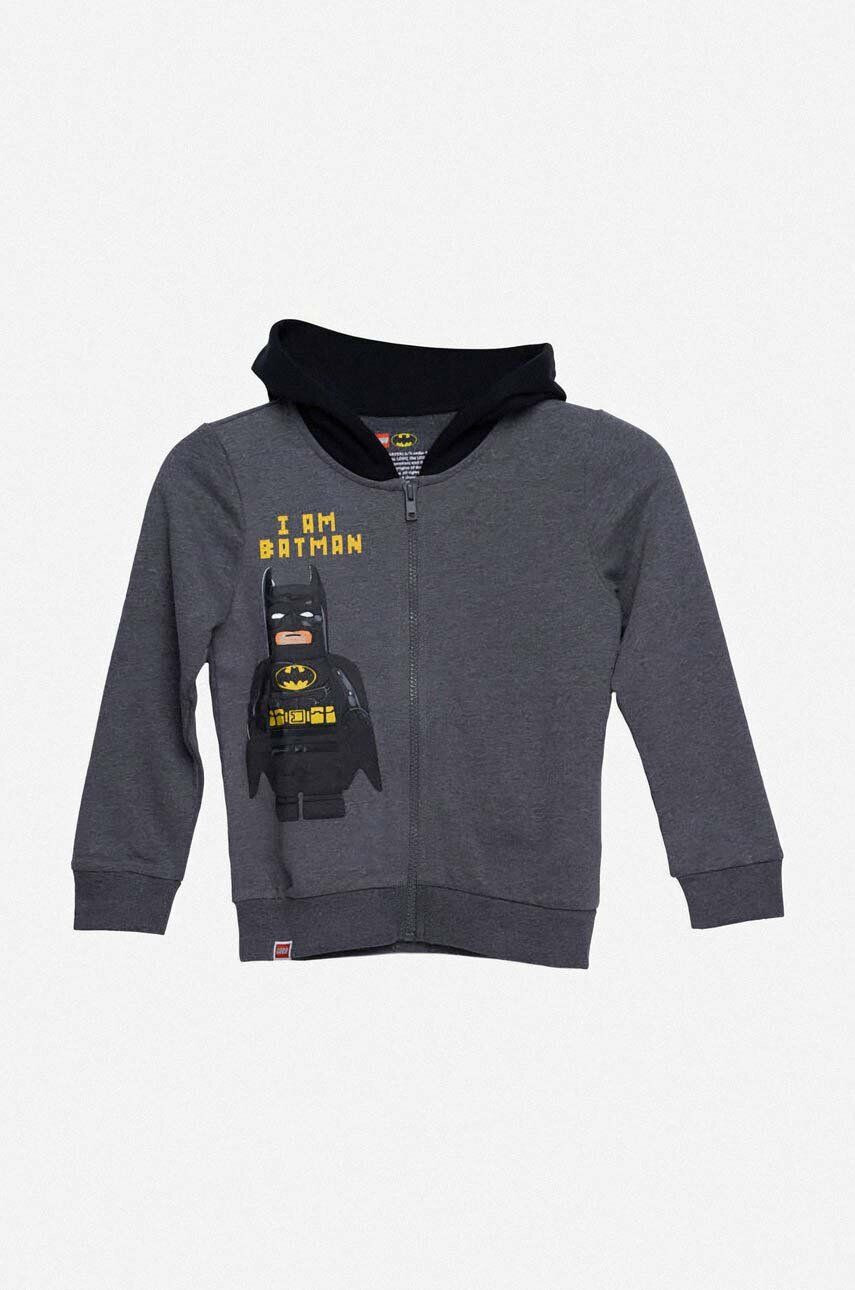 Lego gyerek melegítőfelső pamutból szürke sima kapucnis Bluza Wear Full Zip Hoodie 12010642 995 - Pepit.hu