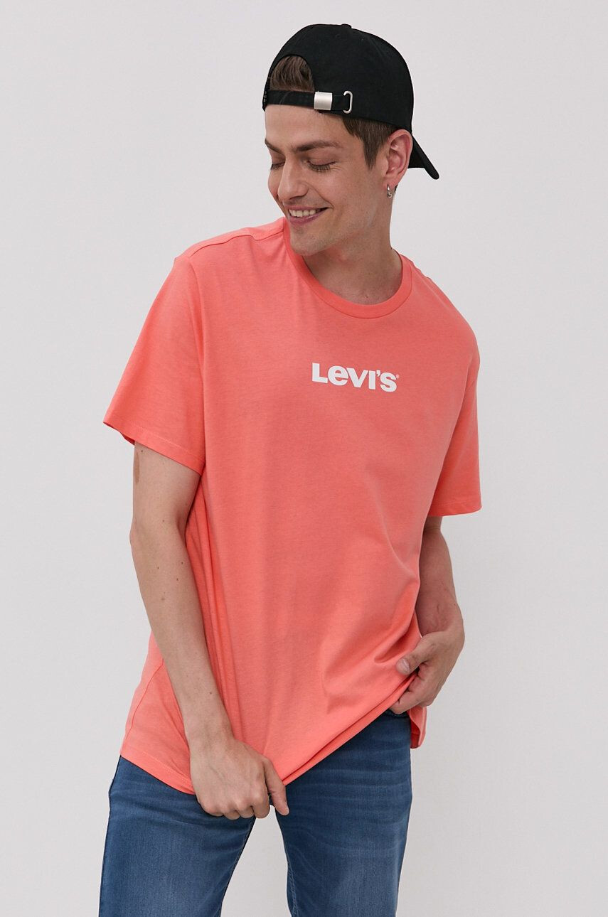 Levi's t-shirt narancssárga férfi nyomott mintás - Pepit.hu