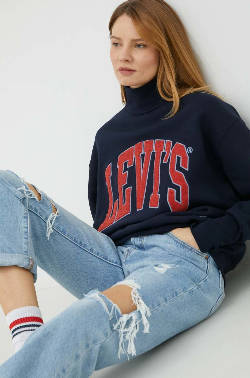 Levi's felső sötétkék női nyomott mintás - Pepit.hu