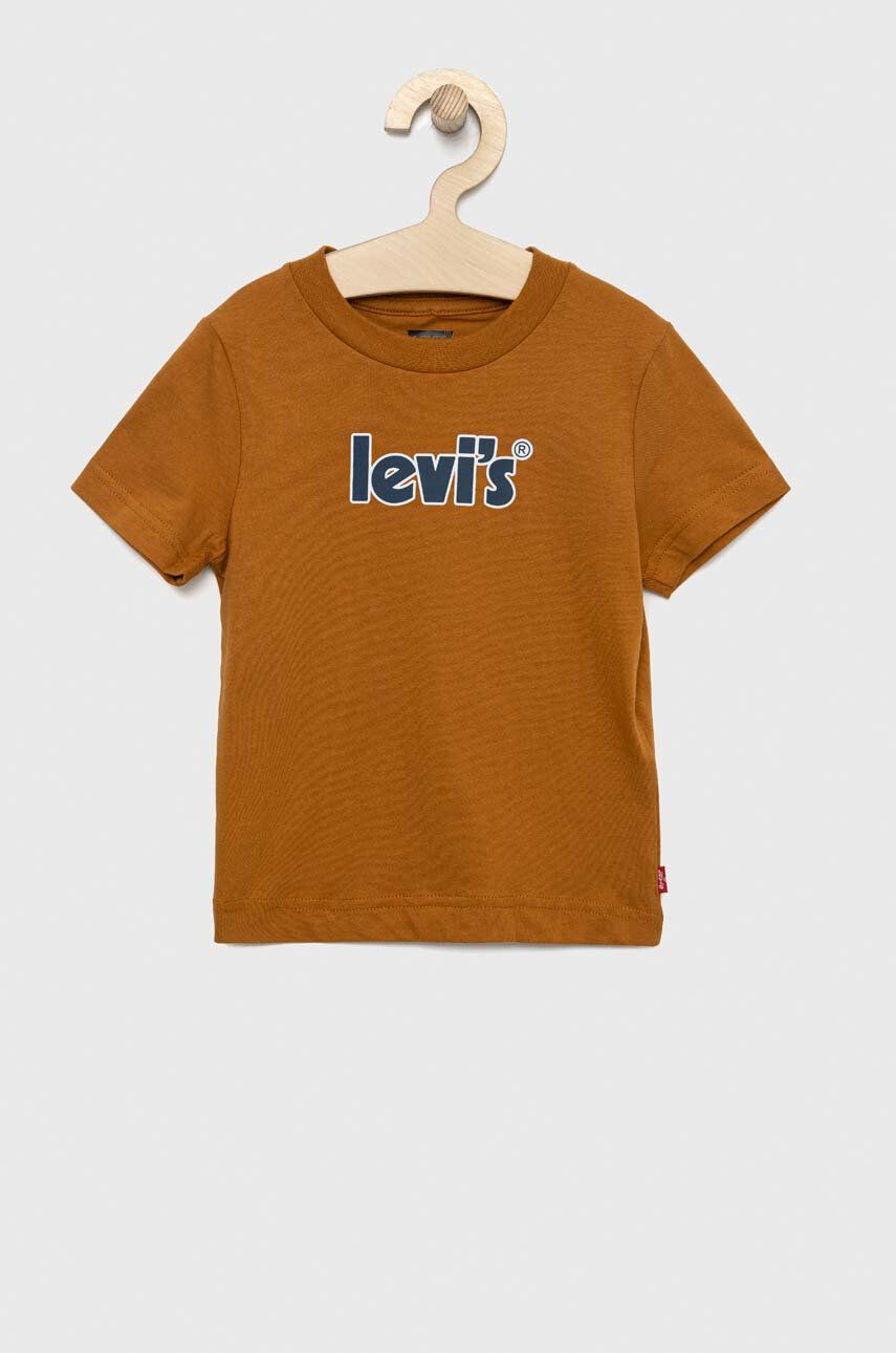 Levi's gyerek pamut póló barna nyomott mintás - Pepit.hu