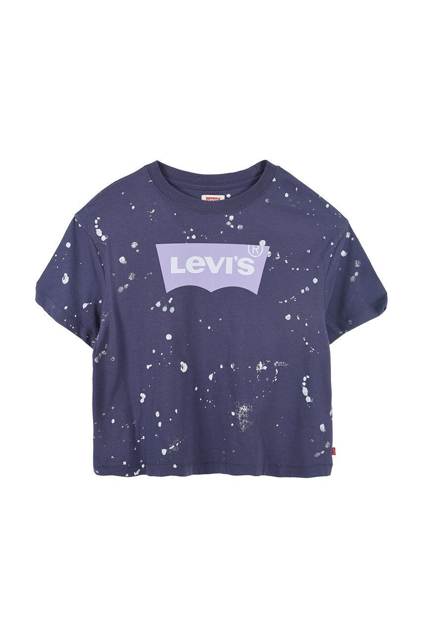 Levi's gyerek pamut póló sötétkék - Pepit.hu