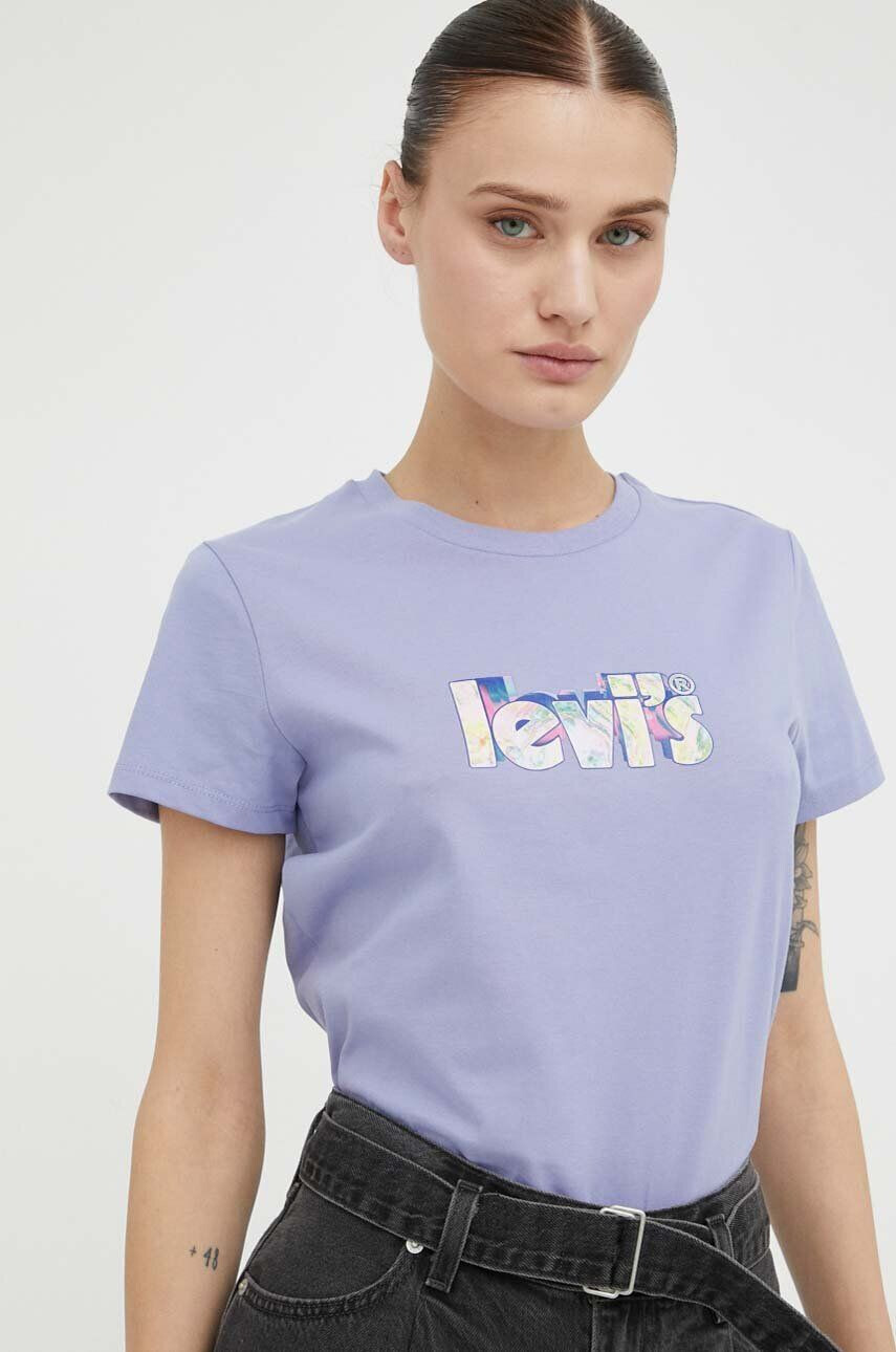 Levi's pamut póló lila - Pepit.hu