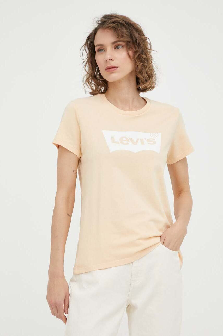 Levi's pamut póló sárga - Pepit.hu