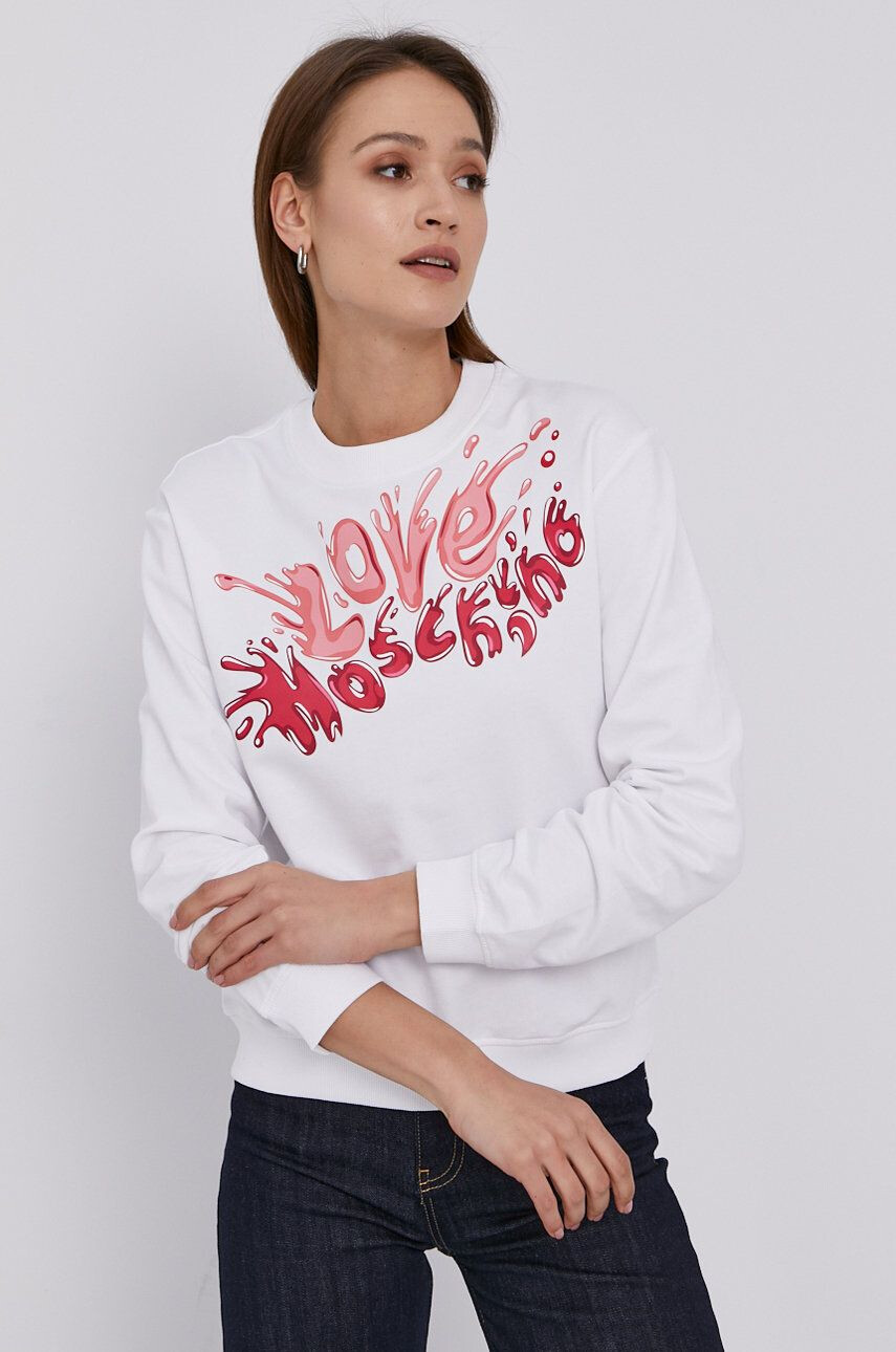 Love Moschino blúz pamutból fehér női nyomott mintás - Pepit.hu