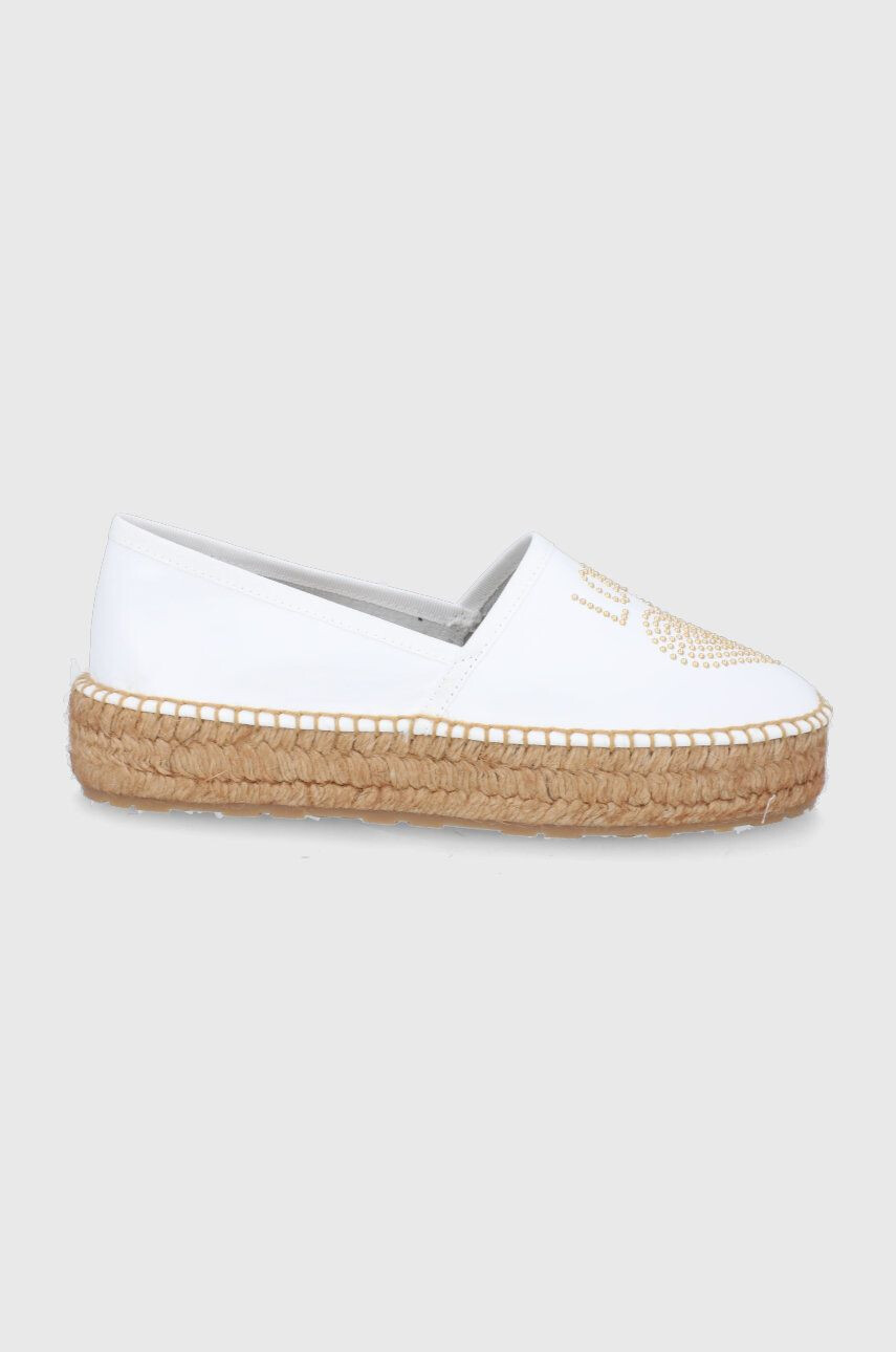 Love Moschino bőr espadrilles fehér platformos - Pepit.hu