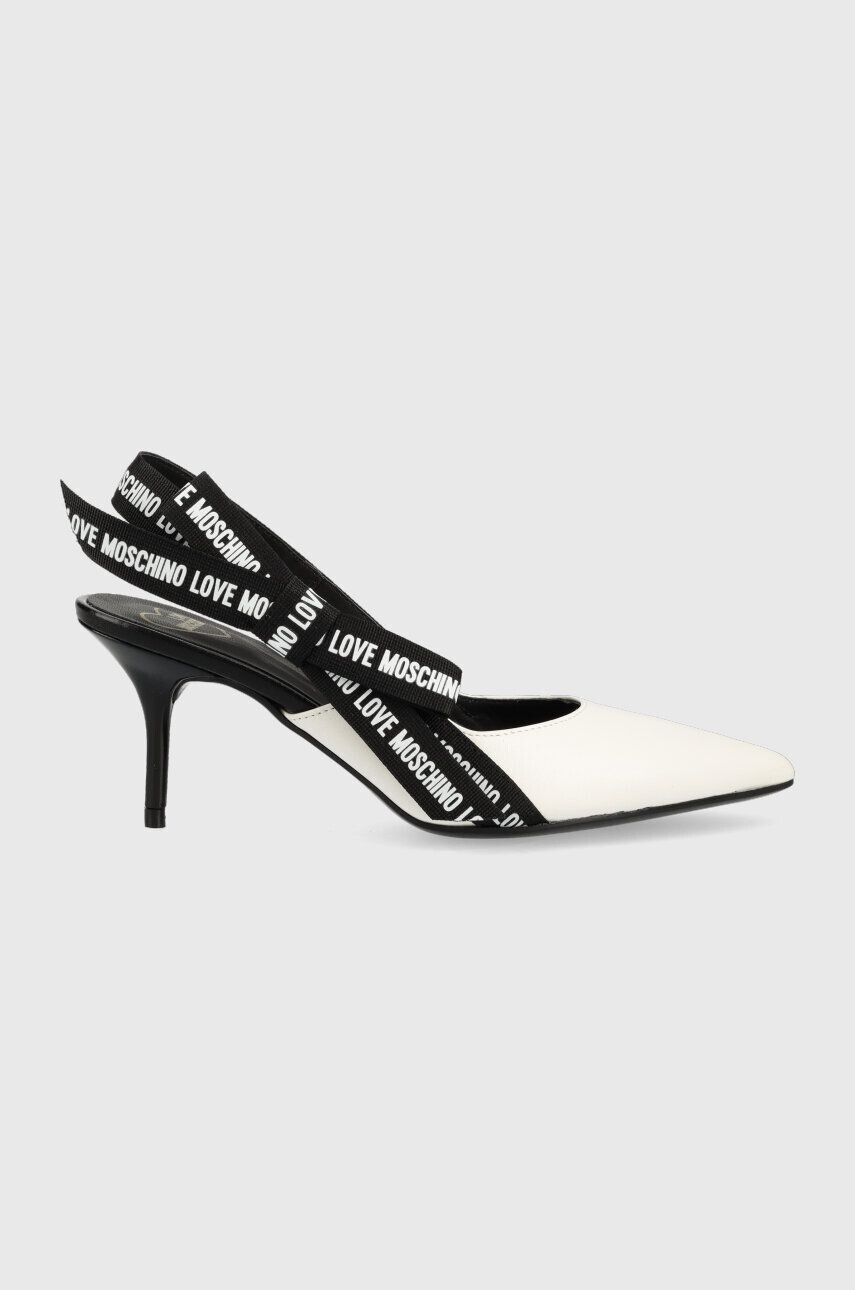 Love Moschino bőr tűsarkú Scarpad Spillo 70 fehér JA10027G1G - Pepit.hu