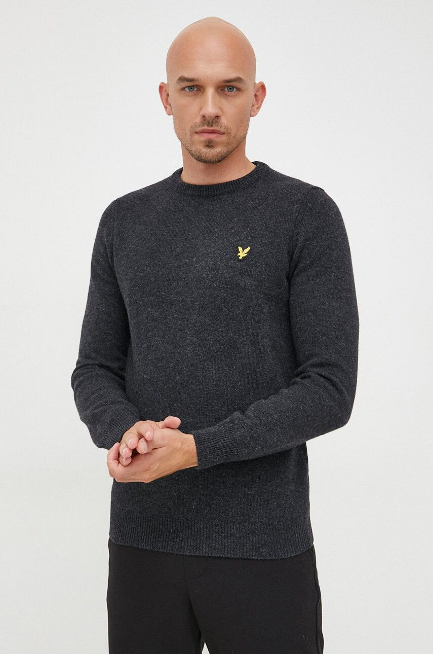 Lyle & Scott gyapjú pulóver könnyű férfi szürke - Pepit.hu