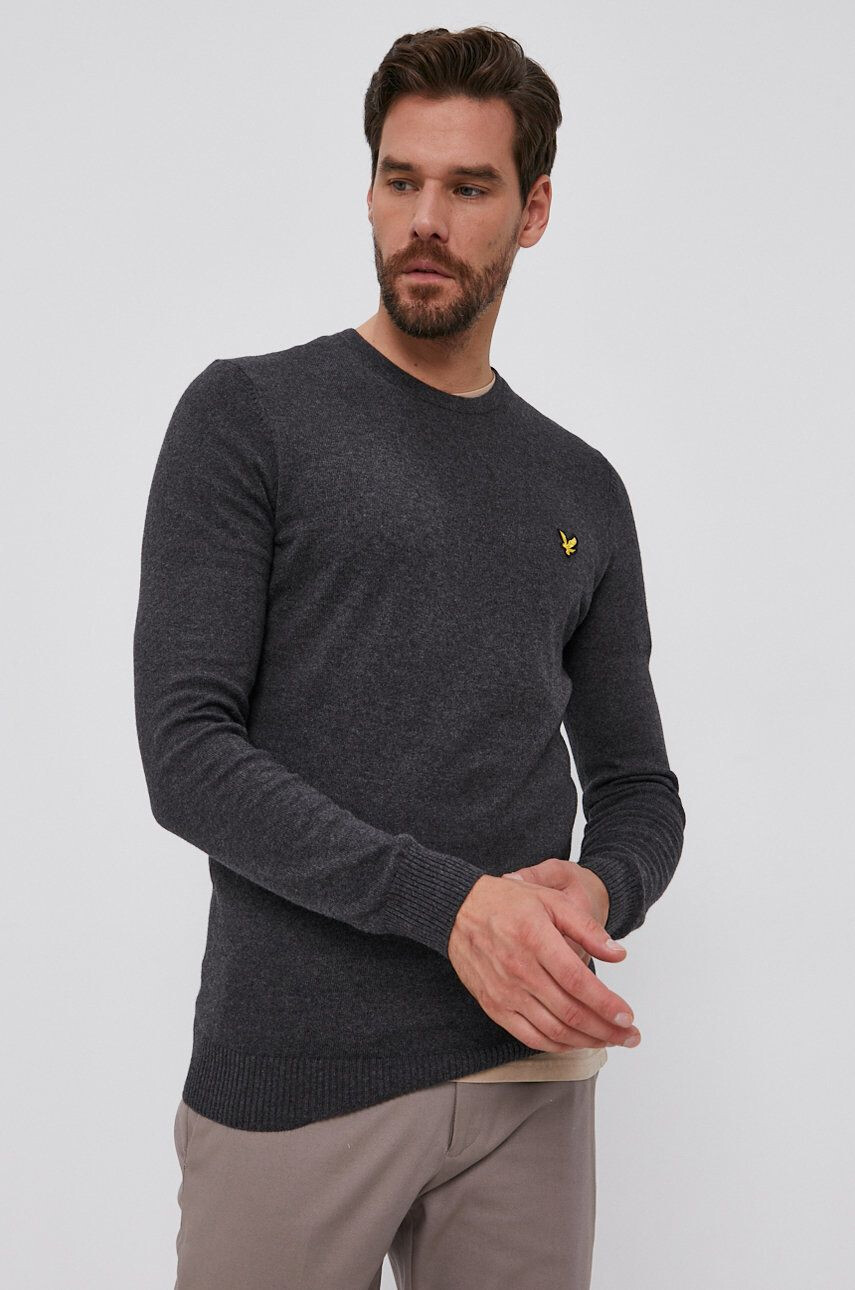 Lyle & Scott gyapjúkeverék pulóver férfi szürke - Pepit.hu