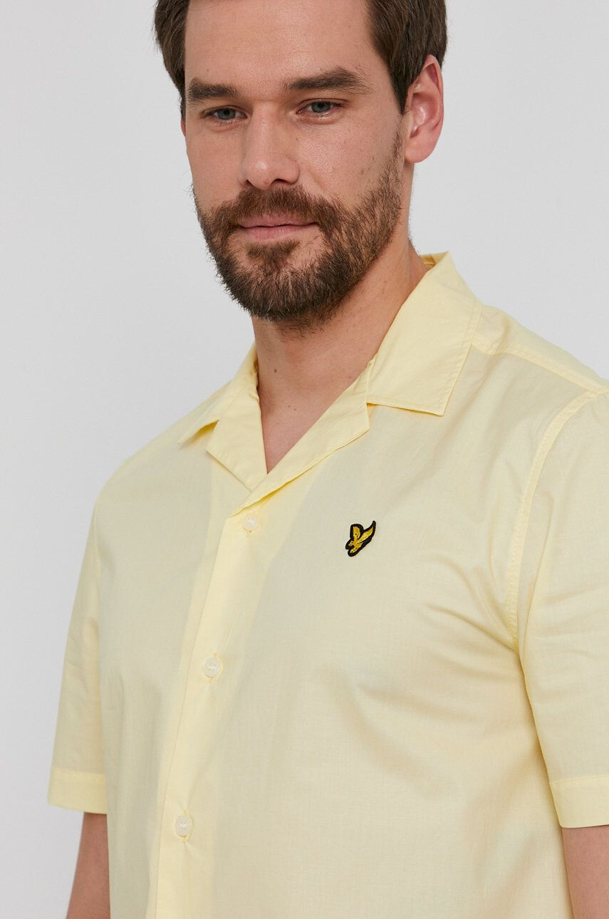 Lyle & Scott pamut ing férfi galléros sárga regular - Pepit.hu