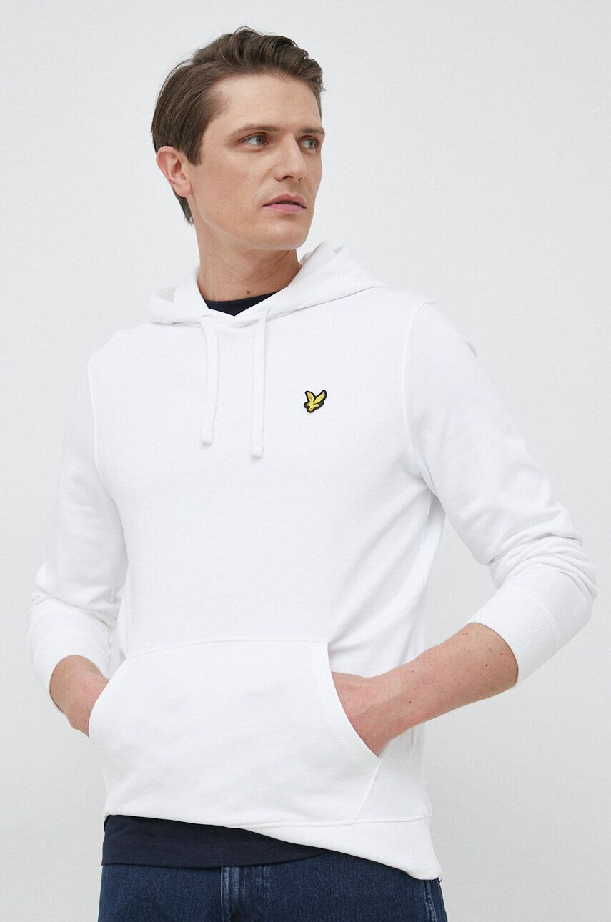 Lyle & Scott pamut melegítőfelső fehér férfi sima kapucnis - Pepit.hu