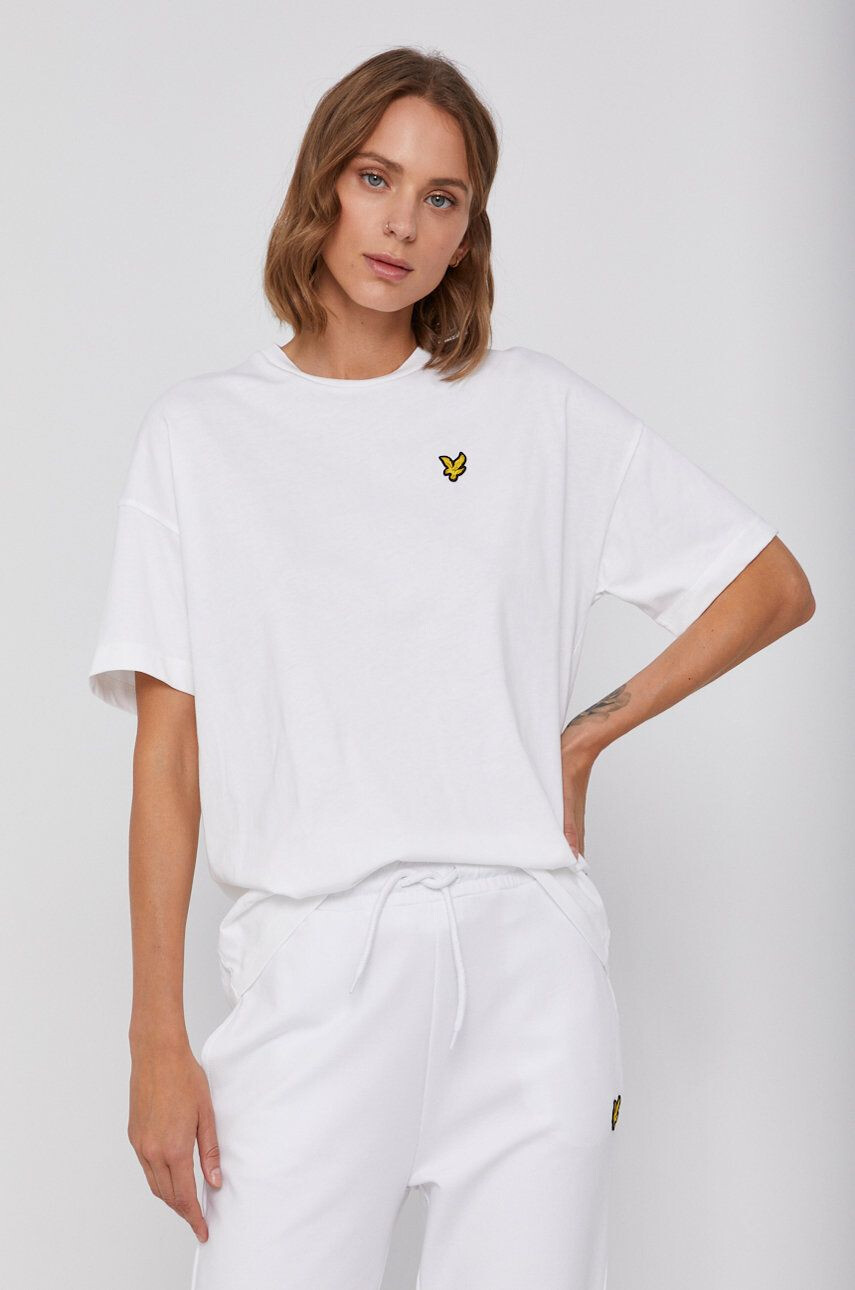 Lyle & Scott pamut póló fehér - Pepit.hu