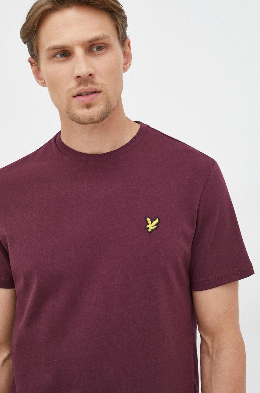 Lyle & Scott pamut póló lila sima - Pepit.hu