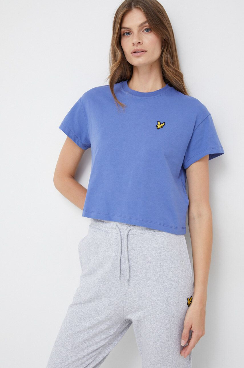 Lyle & Scott pamut póló lila - Pepit.hu