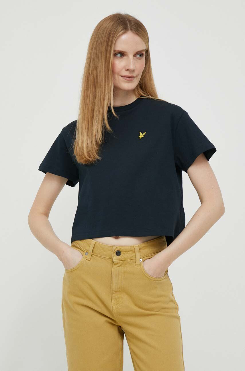 Lyle & Scott pamut póló sötétkék - Pepit.hu