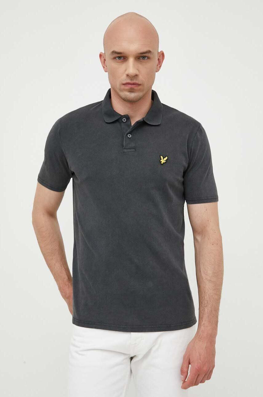 Lyle & Scott pamut póló fekete sima - Pepit.hu