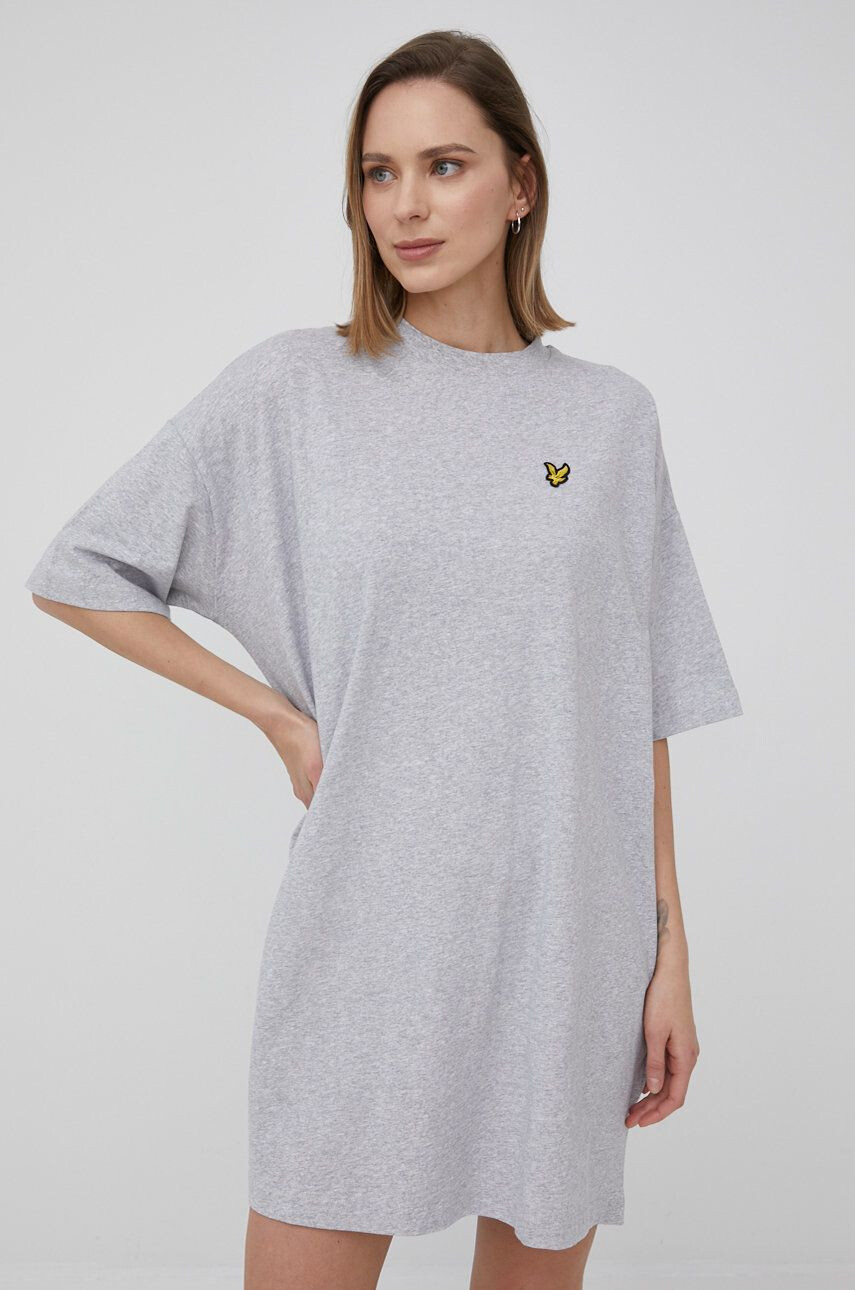 Lyle & Scott pamut ruha szürke mini oversize - Pepit.hu