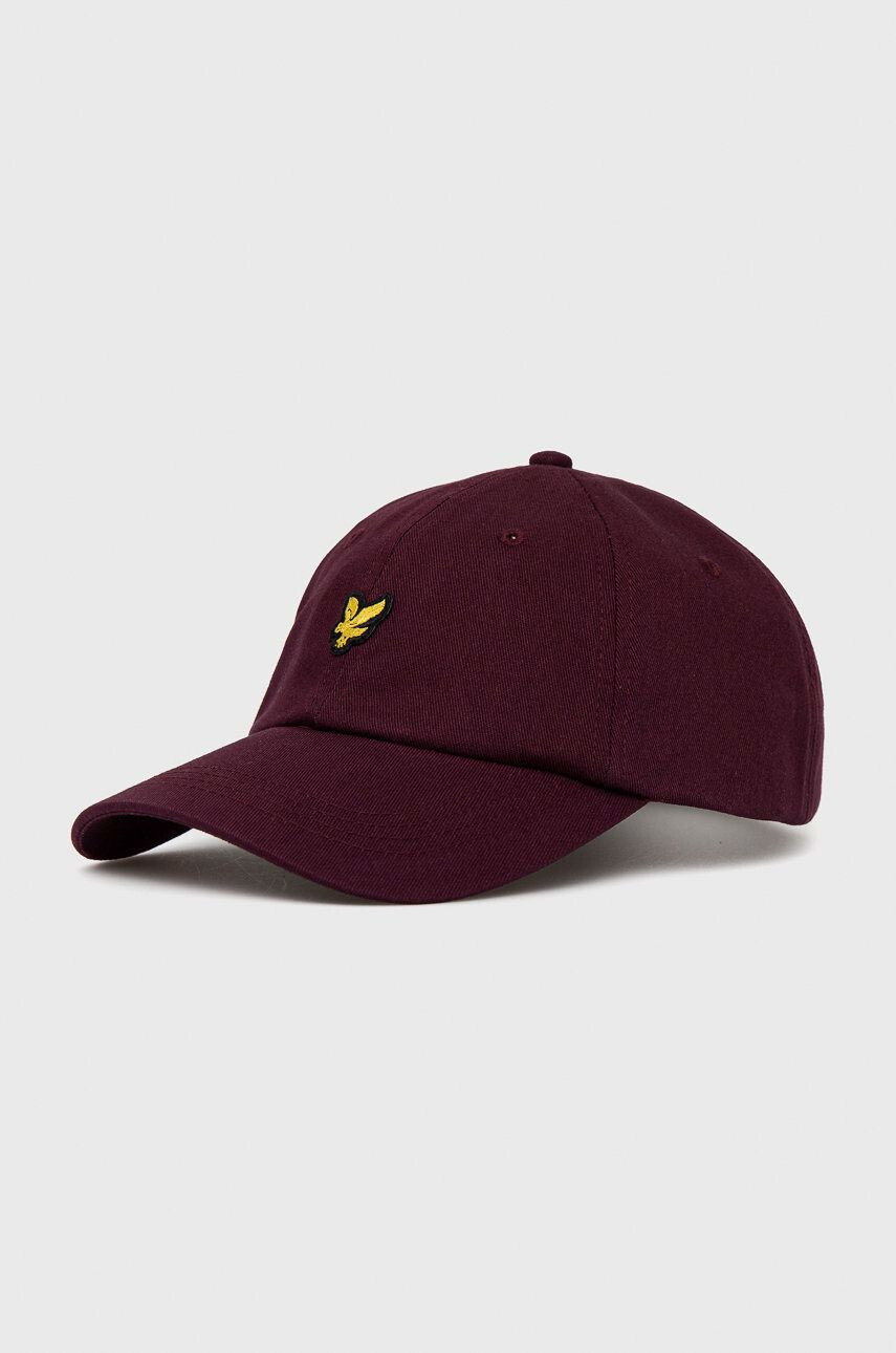 Lyle & Scott pamut sapka bordó sima - Pepit.hu