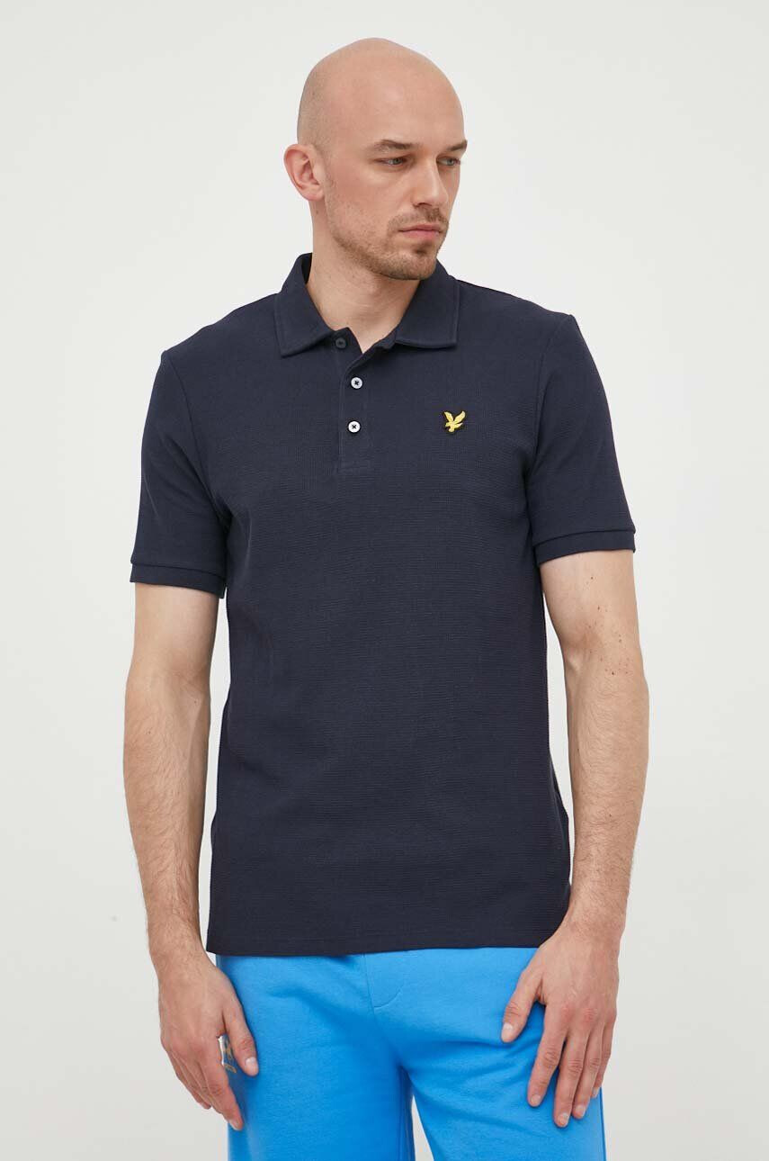 Lyle & Scott poló sötétkék férfi nyomott mintás - Pepit.hu