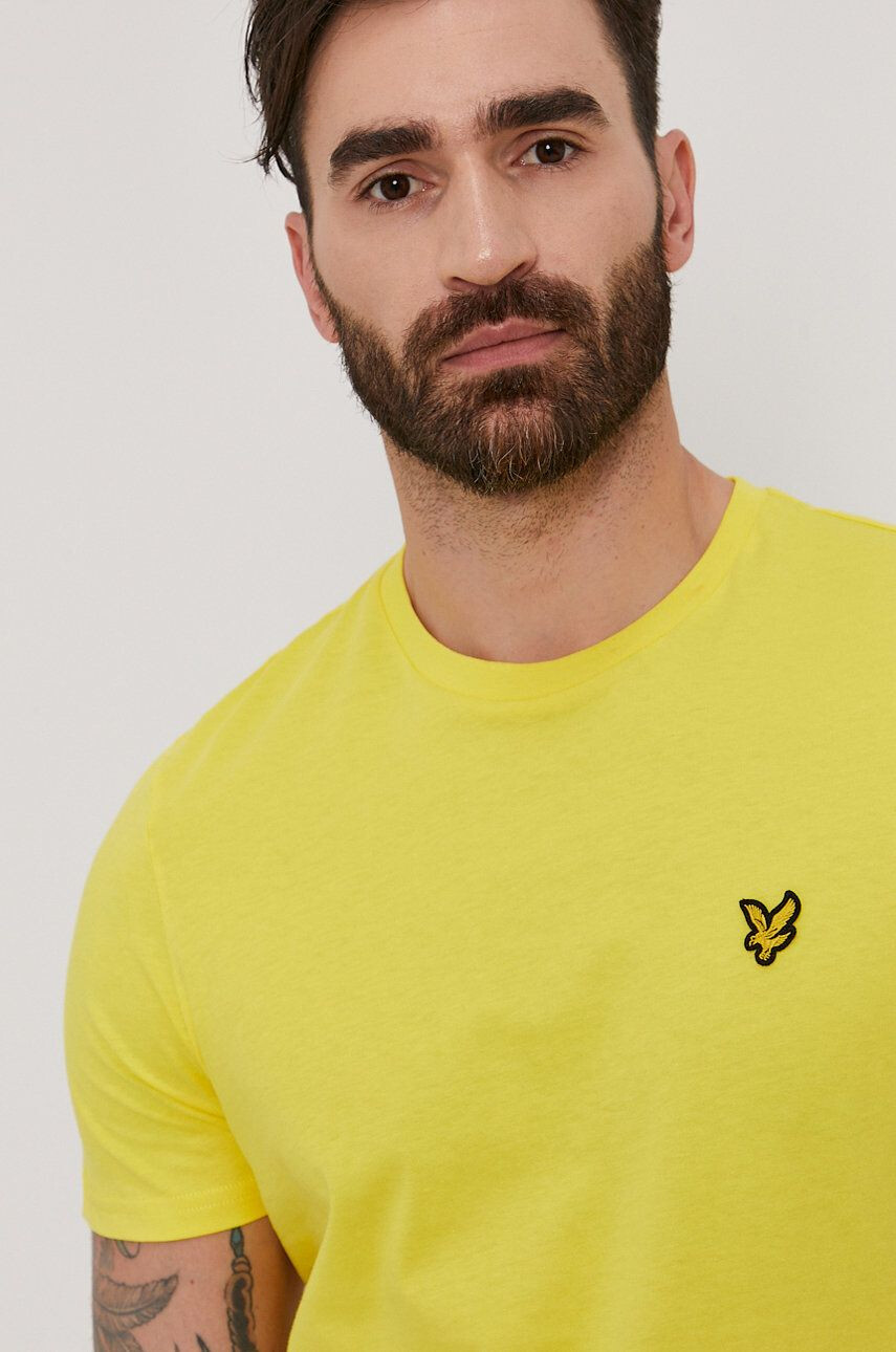 Lyle & Scott t-shirt sárga férfi sima - Pepit.hu