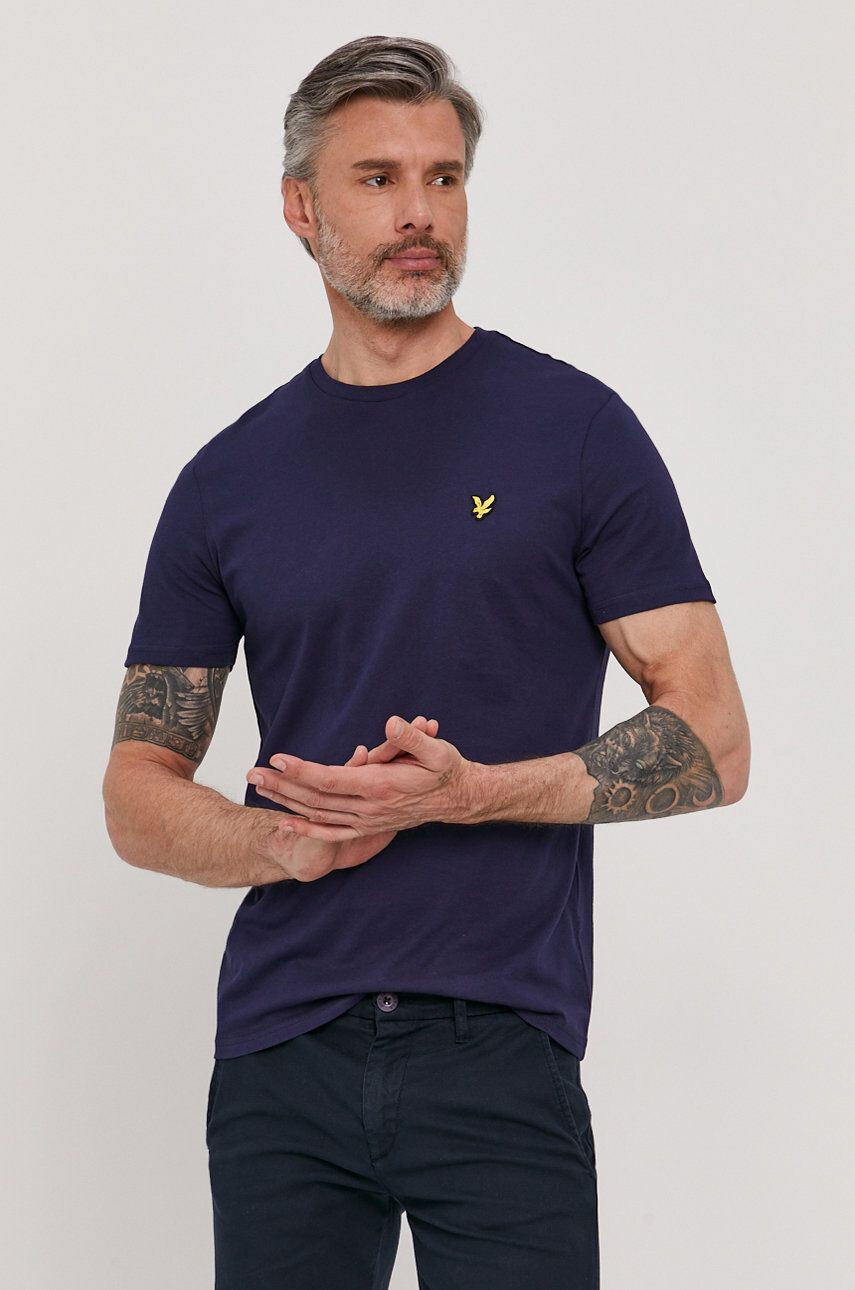 Lyle & Scott t-shirt sötétkék férfi sima - Pepit.hu