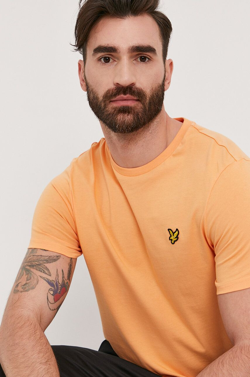 Lyle & Scott t-shirt narancssárga férfi sima - Pepit.hu