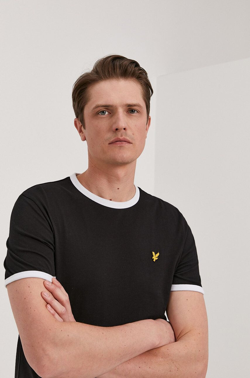 Lyle & Scott t-shirt fekete férfi sima - Pepit.hu