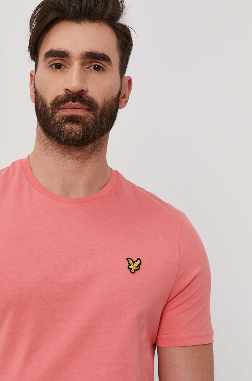 Lyle & Scott t-shirt rózsaszín férfi sima - Pepit.hu