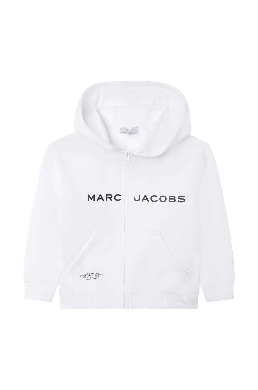 Marc Jacobs gyerek melegítőfelső pamutból fehér nyomott mintás kapucnis - Pepit.hu