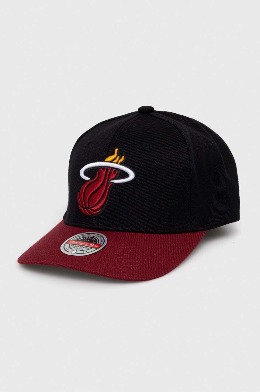 Mitchell&Ness sapka gyapjúkeverékből Miami Heat fekete nyomott mintás - Pepit.hu