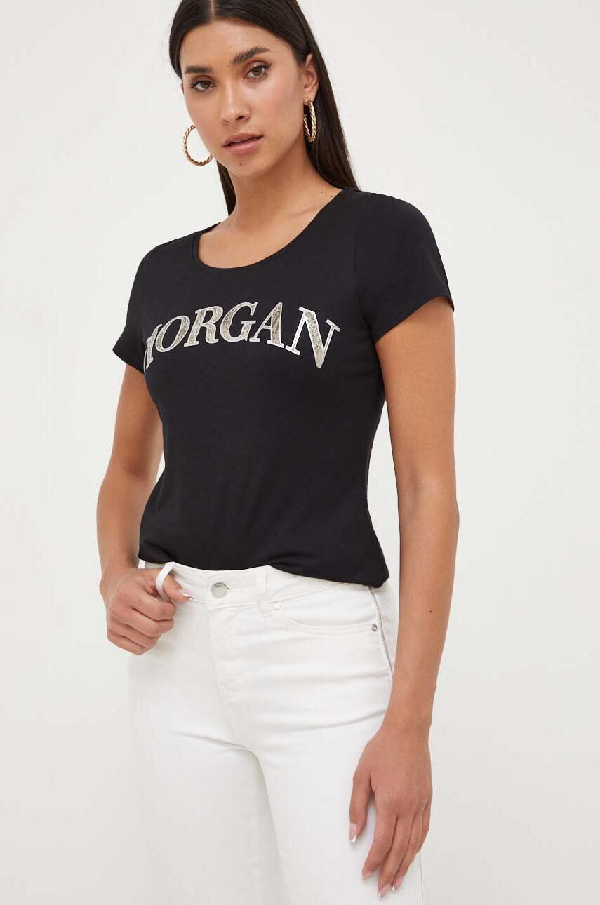 Morgan t-shirt női fekete - Pepit.hu