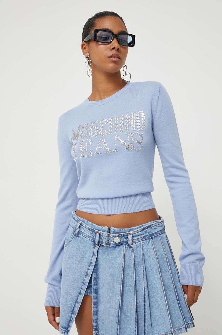 Moschino Jeans gyapjú pulóver könnyű női rózsaszín - Pepit.hu