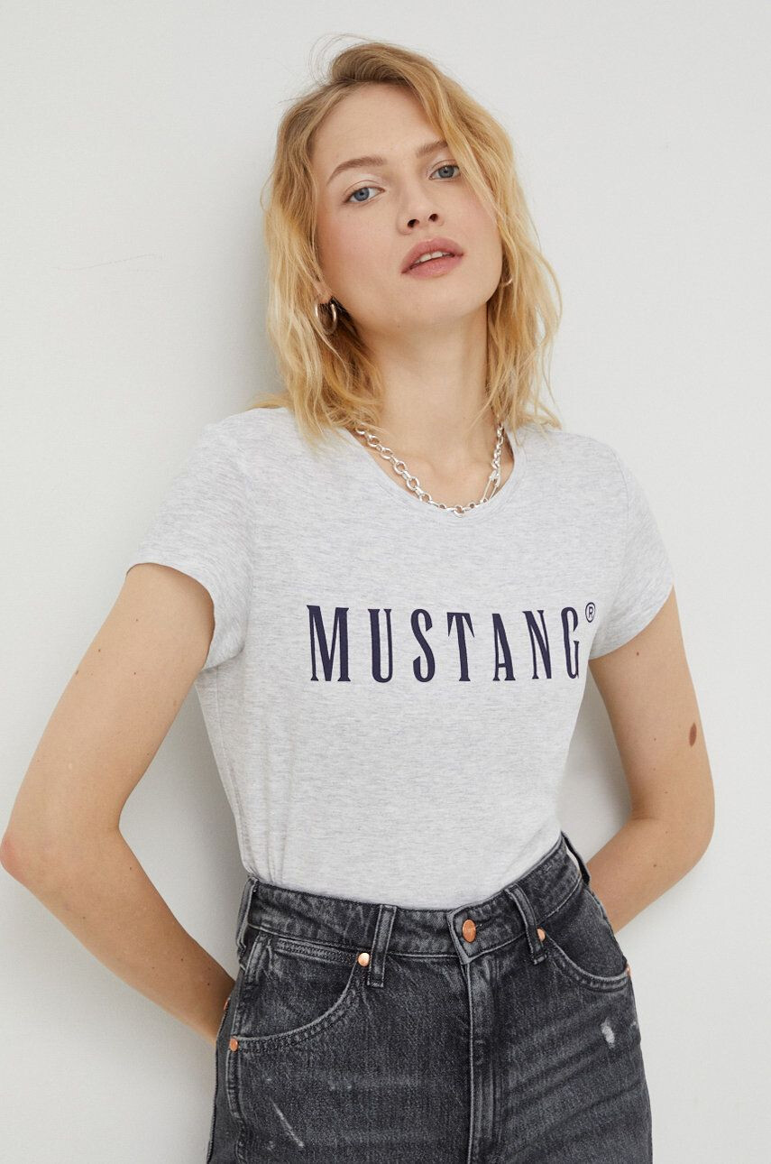 Mustang t-shirt női szürke - Pepit.hu