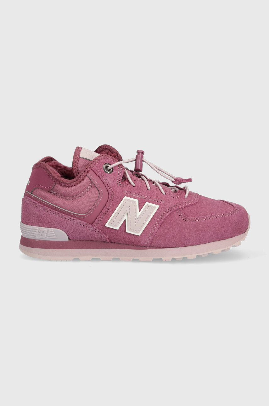 New Balance gyerek télicipő velúrból GV574HP1 lila - Pepit.hu