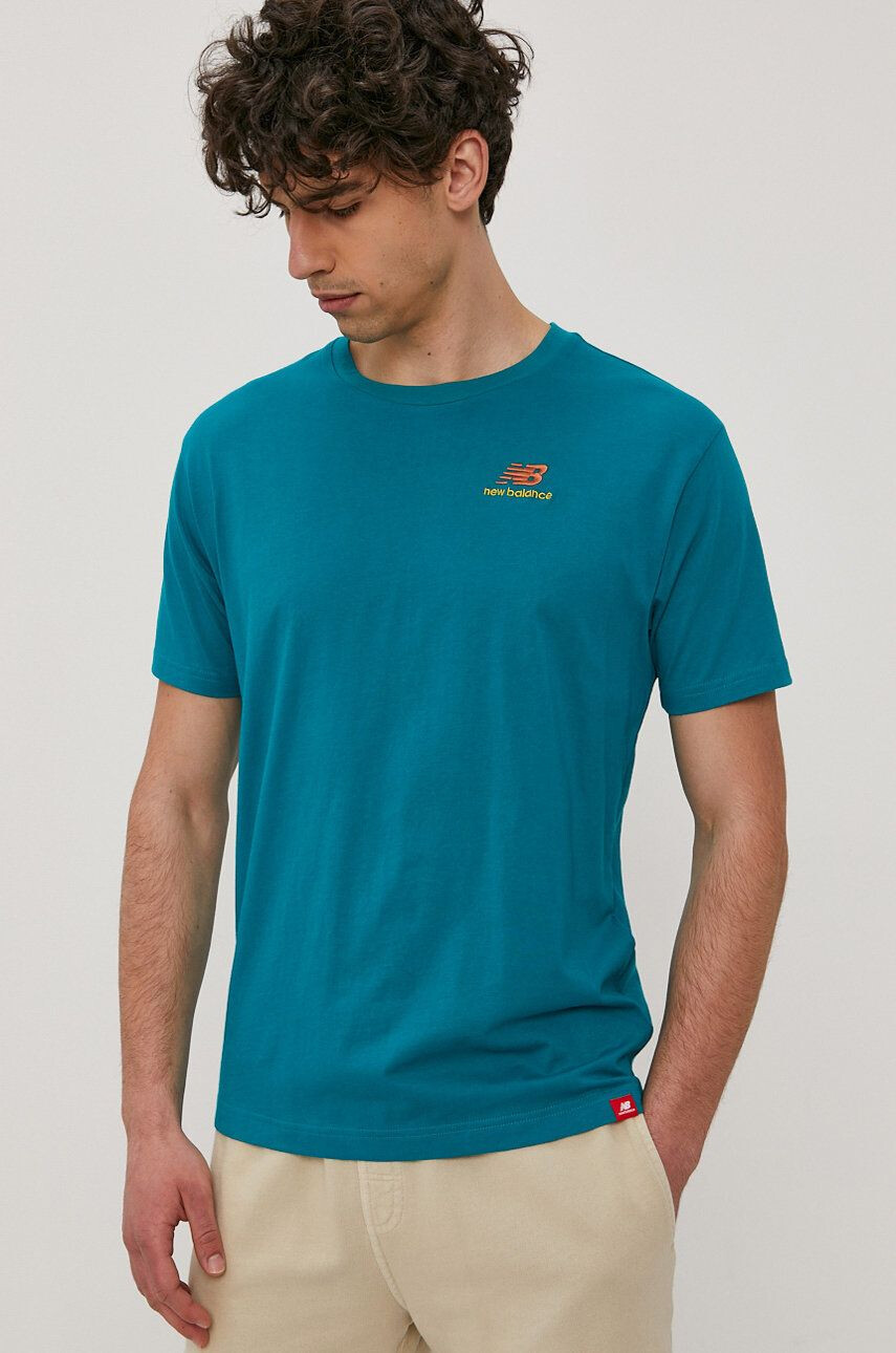 New Balance t-shirt zöld férfi sima - Pepit.hu