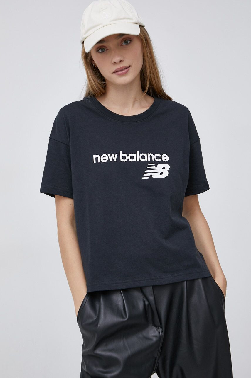 New Balance t-shirt WT03805BK női fekete - Pepit.hu