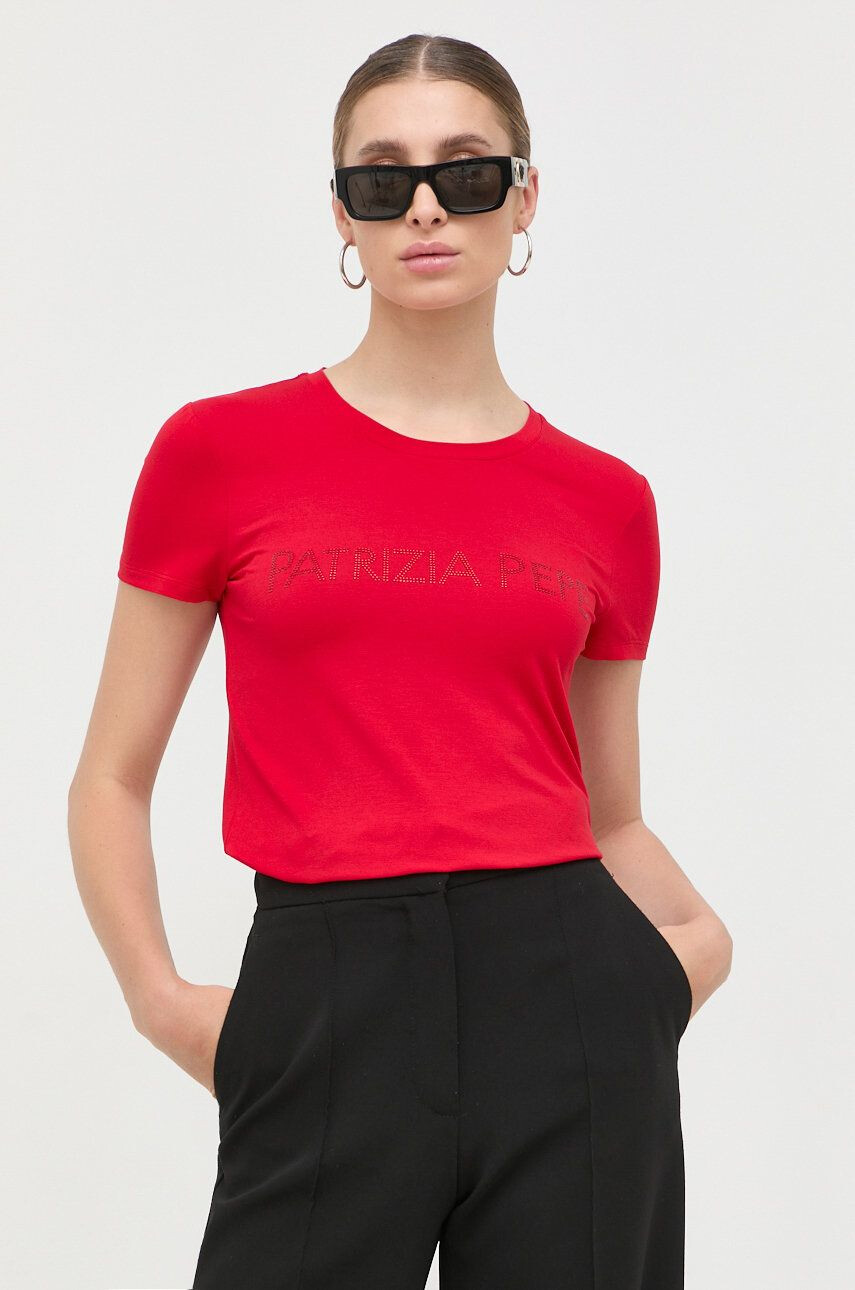 Patrizia Pepe t-shirt női piros - Pepit.hu