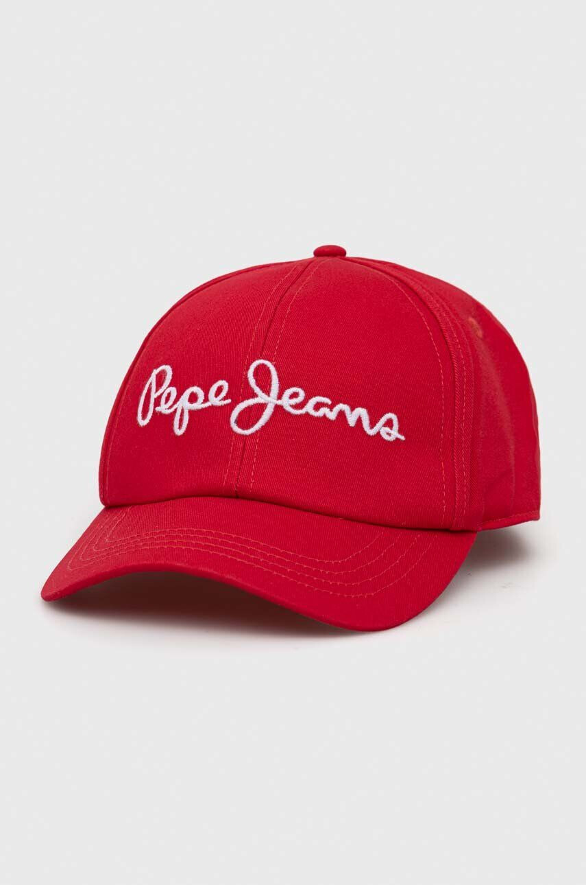 Pepe Jeans pamut baseball sapka Wally piros nyomott mintás - Pepit.hu