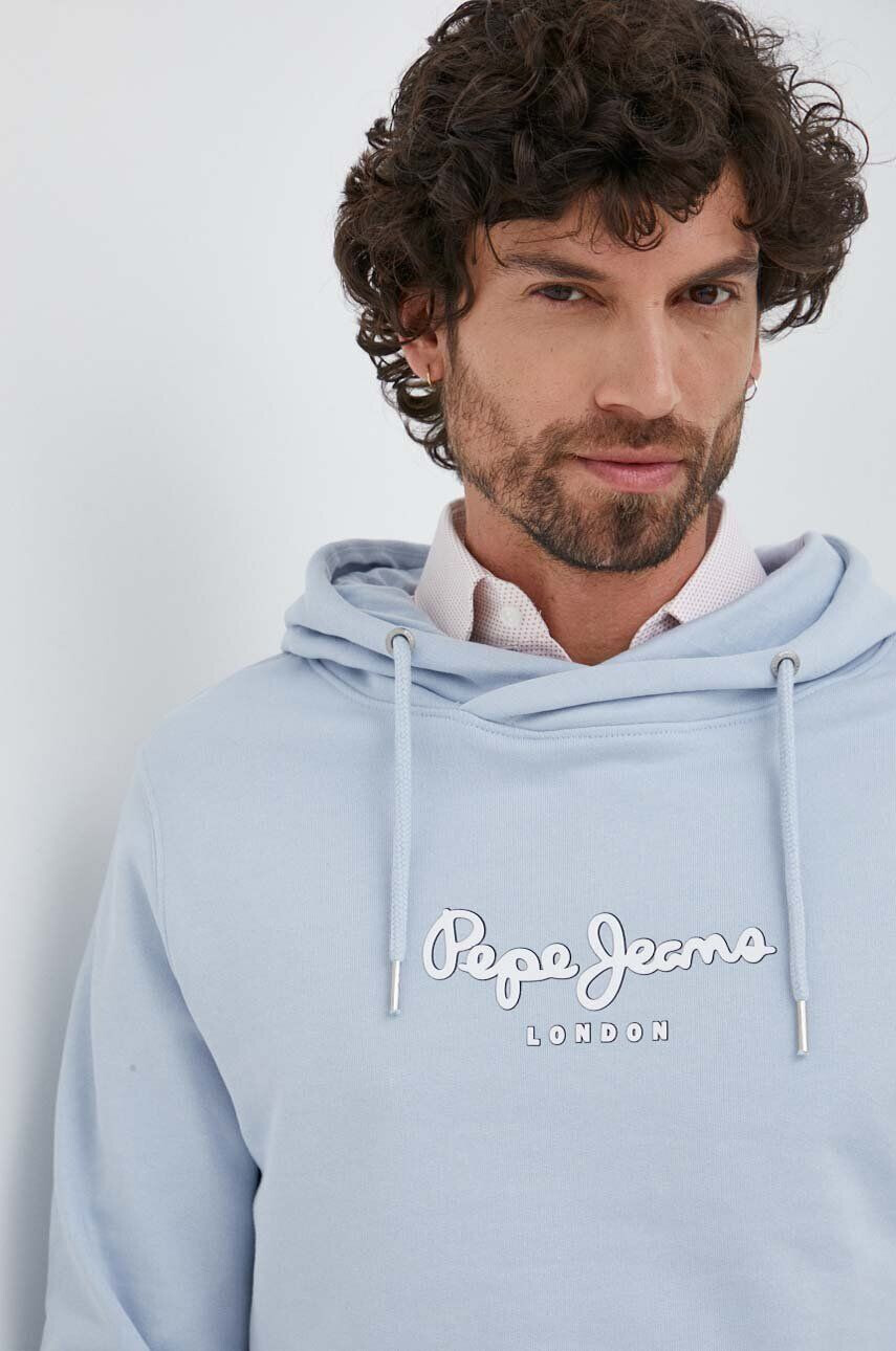 Pepe Jeans pamut melegítőfelső Edward Hoodie sötétkék férfi nyomott mintás kapucnis - Pepit.hu