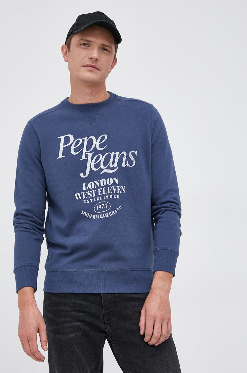 Pepe Jeans pamut melegítőfelső sötétkék férfi nyomott mintás - Pepit.hu