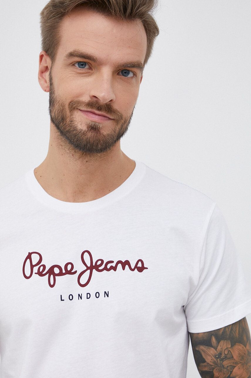 Pepe Jeans pamut póló Eggo N fehér sima - Pepit.hu