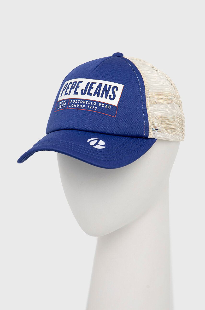 Pepe Jeans sapka Telmo sötétkék nyomott mintás - Pepit.hu