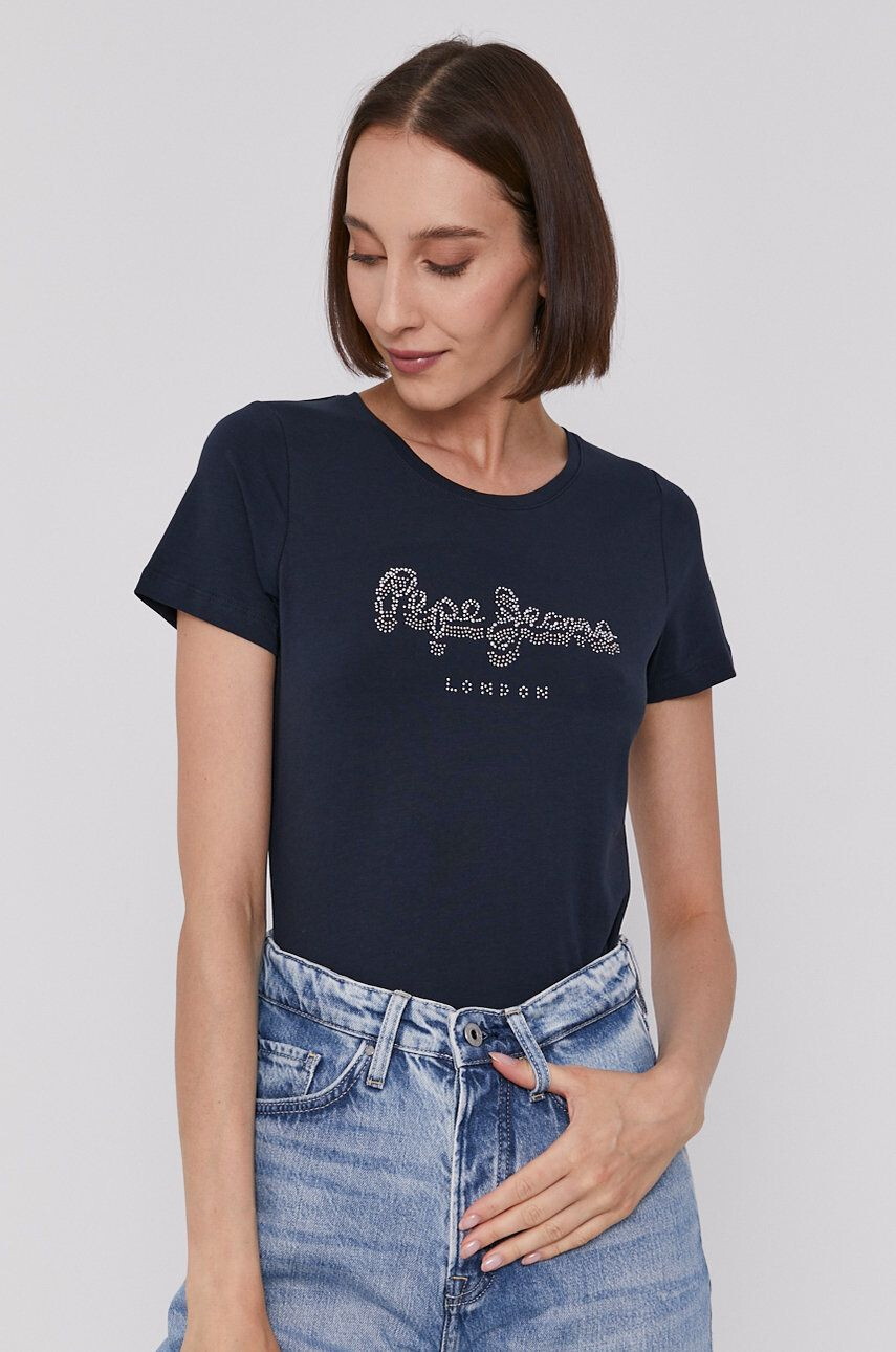 Pepe Jeans t-shirt BEATRICE női sötétkék - Pepit.hu