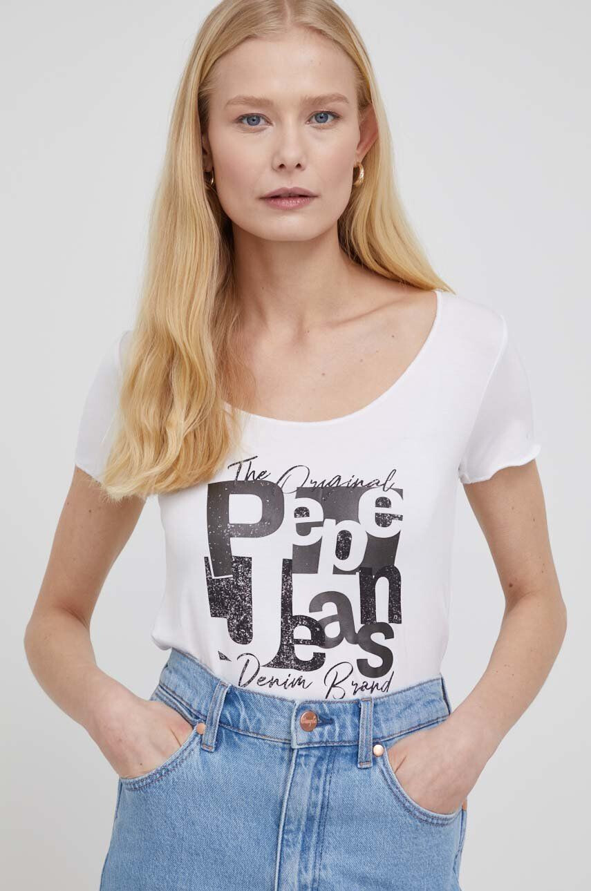 Pepe Jeans t-shirt Chelsea női fehér - Pepit.hu