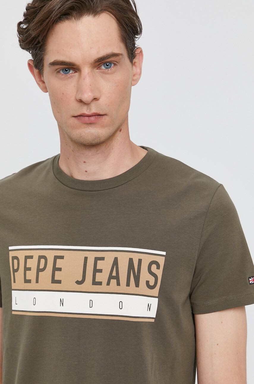 Pepe Jeans t-shirt Jayo zöld férfi nyomott mintás - Pepit.hu